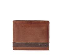 Fossil Men's Quinn Leather Bifold Wallet, Brown Flip Id, One size