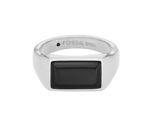 Fossil Men's Ring Jewelry, Silver-Tone or Gold-Tone Stainless Steel Signet