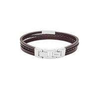Fossil Bracelet for Men Vintage Casual, Length: 180mm - 195mm brown Leather Bracelet, JF03323040