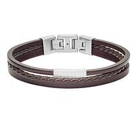 Fossil Bracelet for Men Vintage Casual, Length: 180mm - 195mm brown Leather Bracelet, JF03323040