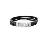 Fossil Bracelet for Men Vintage Casual, Length: 180mm - 195mm black Leather Bracelet, JF03322040