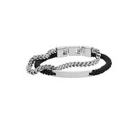 Fossil Bracelet for Men Vintage Casual, Inner Length: 180mm - 195mm Silver Stainless Steel Bracelet, JF03325040