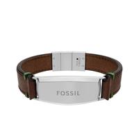 Fossil Everett Men's Brown Leather Bracelet, JF04988040