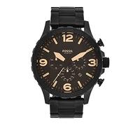 FOSSIL Nate Men's Quartz Watch with Black Dial and Black Stainless Steel Bracelet JR1356