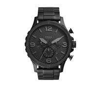 FOSSIL Nate Men's Quartz Watch with Black Dial and Black Stainless Steel Bracelet JR1401