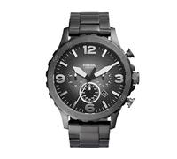 FOSSIL Nate Men's Quartz Watch with Black Dial and Grey Stainless Steel Bracelet JR1437