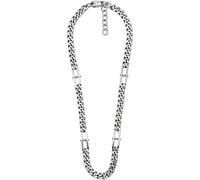 Fossil Necklace for Men Heritage, Length: 457mm+50mm, Width: 8mm Silver Stainless Steel Necklace, JF04356040