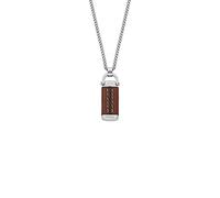 Fossil Necklace for Men Heritage, Length: 508mm+50.8mm, Width: 14.4mm, Height: 34mm Silver Stainless Steel Necklace, JF04399040