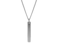 Fossil Necklace for Men Vintage Casual, L: 508mm + 50.8mm W: 8mm Silver Stainless Steel Necklace, JF03988040