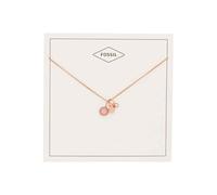 Fossil Necklace for Women Personalization, Total Length: 40 cm + 5 cm Extension Chain Rose Gold Stainless Steel Necklace, JF03046791