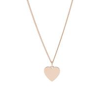 Fossil Necklace for Women Vintage Iconic, total length:18''+2''extension chain Rose Gold Stainless Steel Necklace, JF03021791
