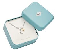Fossil Necklace for Women , Total Length: 420mm + 50mm 2-Tone, Gold, Silver CZ, Sterling Silver Necklace, JFS00432998