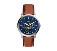 FOSSIL Neutra Minimalist Watch for Men, Quartz Movement with Stainless Steel or Leather Strap, Light Brown and Light Blue