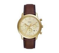 Fossil Neutra Watch for Men, Quartz Chronograph Movement with Leather Strap,Brown and Gold