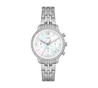Fossil Neutra Watch for Women, Chronograph Movement with Stainless Steel or Leather Strap, Light Silver
