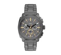 Fossil New Machine Watch for Men, 44mm Quartz Chronograph Movement with Stainless Steel or Leather Strap,Mild Grey