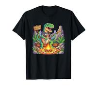 Fossil Park T Rex Playing Guitar Campfire T-Shirt
