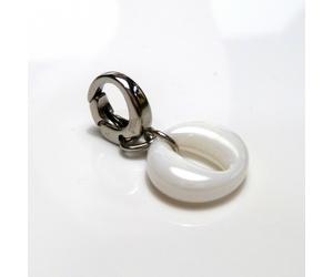 Fossil Pendant Charm JF86361040 Stainless Steel Ceramic Vintage Ornament NEW