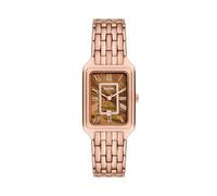 Fossil Raquel Watch for Women, Quartz Three Hand Movement with Stainless Steel Strap,Gold Tone and Brown