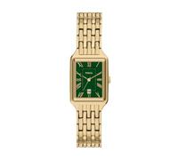 Fossil Raquel Watch for Women, Quartz Three Hand Movement with Stainless Steel Strap,Gold Tone and Green