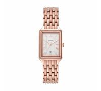 Fossil Raquel Watch for Women, Quartz Three Hand Movement with Stainless Steel Strap,Rose Gold Tone and White