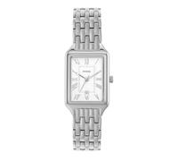 Fossil Raquel Watch for Women, Quartz Three Hand Movement with Stainless Steel Strap,Silver Tone and White