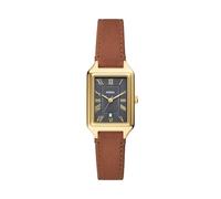 Fossil Raquel Women's Black Rectangular Dial Brown Leather Strap Watch