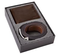 FOSSIL RFID Billfold Belt Gift Set Dark Brown