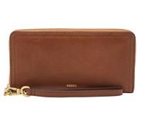 Fossil Logan wallet RFID leather 19 cm brown