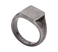 Fossil Ring for Men Vintage Casual, Length: 12.3mm, Width: 12.3mm Silver Stainless Steel Ring, JF03918797