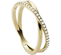 Fossil Ring for Women All Stacked Up Gold-Tone Stainless Steel Band Ring