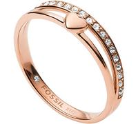 Fossil Ring for Women Vintage Glitz, Length: 21.5 x 20 x 6 Rose Gold Stainless Steel Ring, JF03460791