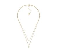 Fossil Round Pendant Necklace Gold Stainless Steel with Lobster Clasp for Women