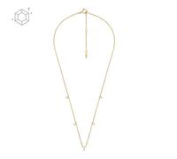Fossil Necklace for Women Sadie, Length: 355mm+50mm, Width: 3mm, Height: 5mm Gold 14k Gold Plated Brass Necklace, JA7131710