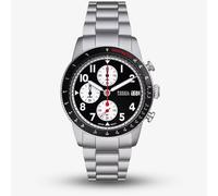 FOSSIL Sport Tourer Watch for Men, Chronograph Movement with Stainless Steel or Leather Strap,Black,42 mm