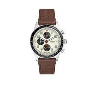 Fossil Sport Tourer Chronograph Brown LiteHide Leather Watch, One Colour, Men One Colour