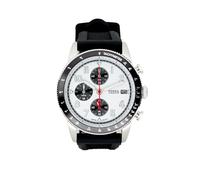 Fossil Men's White Dial Black Silicone Strap Watch