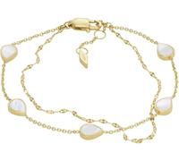 Fossil Teardrop JF04317710 Women's Link Bracelet Mother of Pearl White, Total Length: 16.5cm + 2.5cm, Stainless Steel, No gemstone