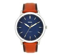 Fossil The Minimalist Men's Quartz Watch with Blue Dial and Brown Leather Strap FS5304