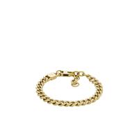 Fossil Unisex Harlow Linear Texture Chain Gold-Tone Stainless Steel Necklace, Gold, Men Gold