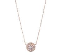 Fossil Ladies' Rose Gold Tone Mother-Of-Pearl Disc Pendant