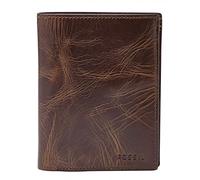 Fossil Wallet for Men Derrick, 100% Leather Bifold Dark brown 10 cm L x 2.5 cm W x 13 cm H ML3686201