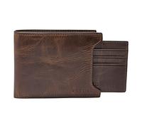 Fossil Wallet for Men Derrick, 100% Leather Bifold Dark brown 11.5 cm L x 2 cm W x 9 cm H ML3685201
