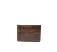 Fossil Wallet for Men Derrick, 100% Leather Money Clip Dark brown 10 cm L x 1.5 cm W x 7 cm H ML3684201