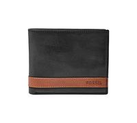 Fossil Wallet for Men Quinn, 100% Leather Bifold black 11.4 cm L x 2.5 cm W x 9.5 cm H ML3653001