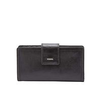 Fossil Wallet for Women Logan, Leather/Polyurethane Trim Tab Clutch black 17.1 cm L x 1.9 cm W x 8.9 cm H SL7830001