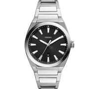 Fossil Watch for Men Everett 3 Hand, Quartz Movement, 42 mm Silver Stainless Steel Case with a Stainless Steel Strap, FS5821