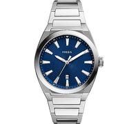 Fossil Watch for Men Everett 3 Hand, Quartz Movement, 42 mm Silver Stainless Steel Case with a Stainless Steel Strap, FS5822
