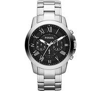 Fossil Watch for Men Grant, Quartz Chronograph Movement, 44 mm Silver Stainless Steel Case with a Stainless Steel Strap, FS4736