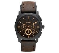 Fossil Watch for Men Machine, Quartz Chronograph Movement, 42 mm Brown Stainless Steel Case with a Genuine Leather Strap, FS4656